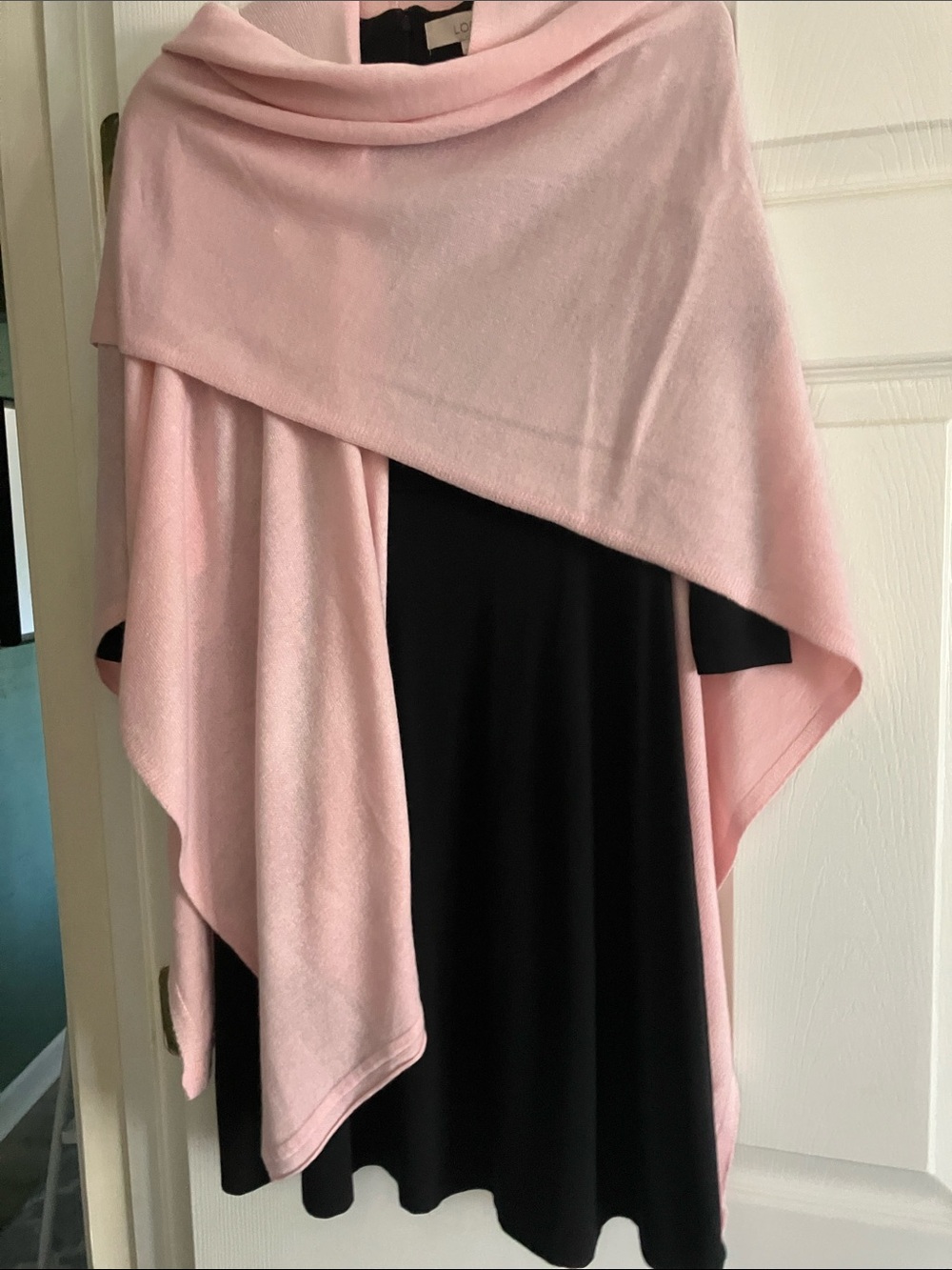 Simply Noelle Light Pink Draped Wrap Poncho